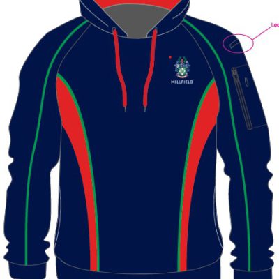 Millfield Navy Fleece Hoodie