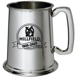 Millfield 90th 1pt Tankard Pewter