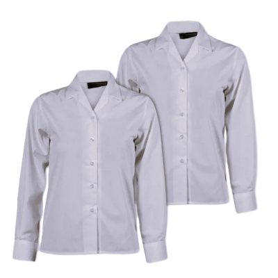 Graduated Revere White LS Shirt 2 pk